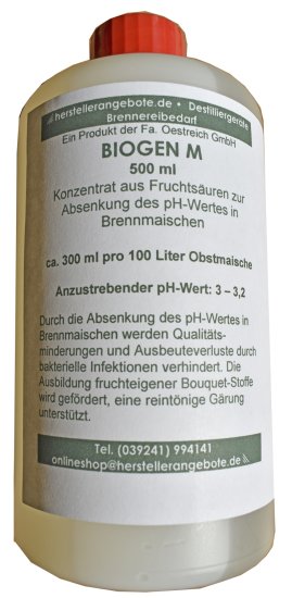 (Bild für) Biogen-M zur Ansäuerung von Obstmaischen, Inhalt 500 ml - zum Schließen ins Bild klicken