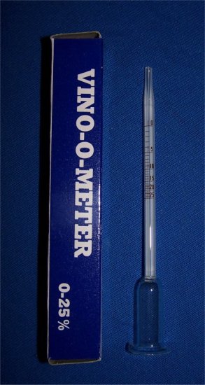 (Bild für) Vino-Meter: Bestimmung des Alkoholgehalts in Wein - 0 bis 25% - zum Schließen ins Bild klicken