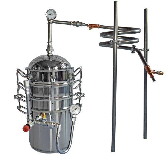 (Bild für) DESTILLIERMEISTER JUNIOR-W15-Plus - 14 l Wasserbad-Destille zum Schnaps brennen - zum Schließen ins Bild klicken