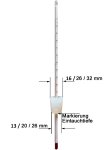 (Bild für) Destillier-Thermometer, 30 cm, mit Silikonstopfen Ø 21-27 mm