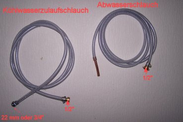 (Bild für) Gewebeschlauchsatz für Kühlwasser, 2 m lang - zum Schließen ins Bild klicken